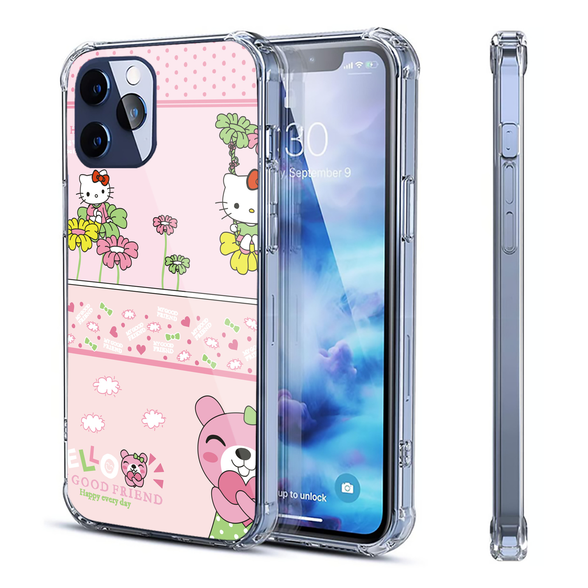 （画像用） Hello Kitty ハローキティ 【iPhone 12シリーズ対応】透明スマホケース（クリアソフトケース）